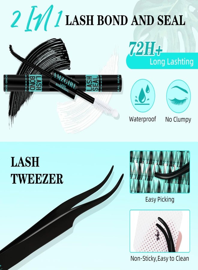 AMZGIRL LASH Lash Clusters Kit 168pcs Manga Lash Extension Kit Anime Cluster Lashes Natural Look with Waterproof Lash Bond and Seal Lashes Wet Look Ultra-Thin Invisible Lash Band(Autumn Leaves-Kit,D-10-18mm) - Image 4